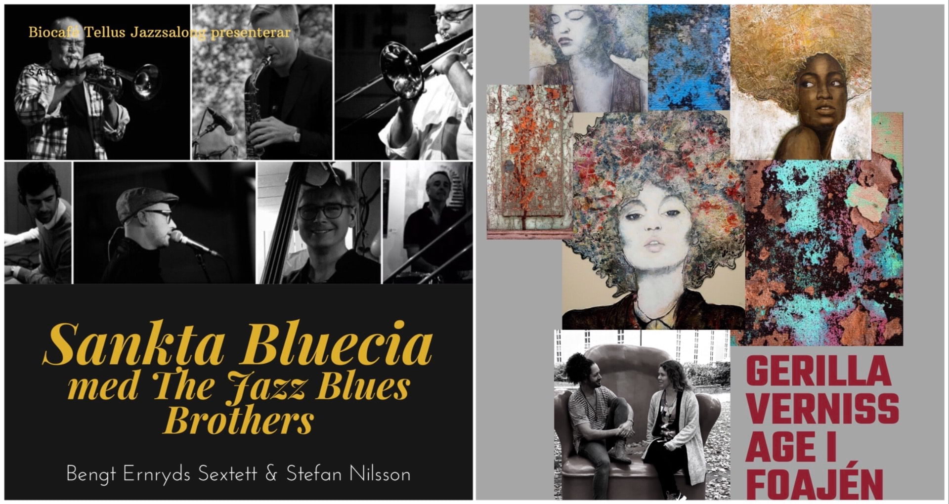 Sankta Bluecia med the jazz blues brothers & gerillavernissage