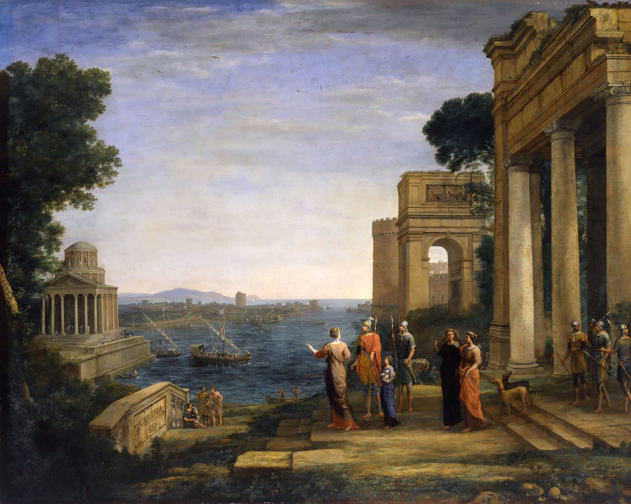 Claude Lorrain, Aenas och Dido i Karthago, 1675–1676. Olja på duk. Hamburger Kunsthalle. Elke Walford