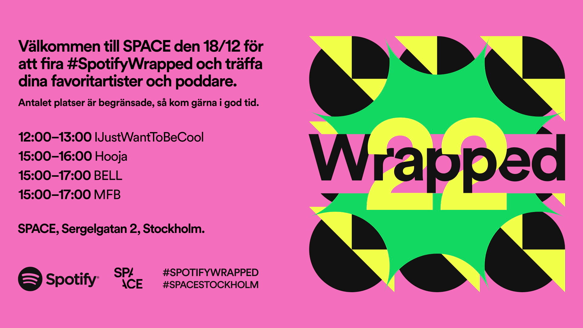 Spotify Wrapped-event f&ouml;r fans &ndash; poddare och artister p&aring; plats