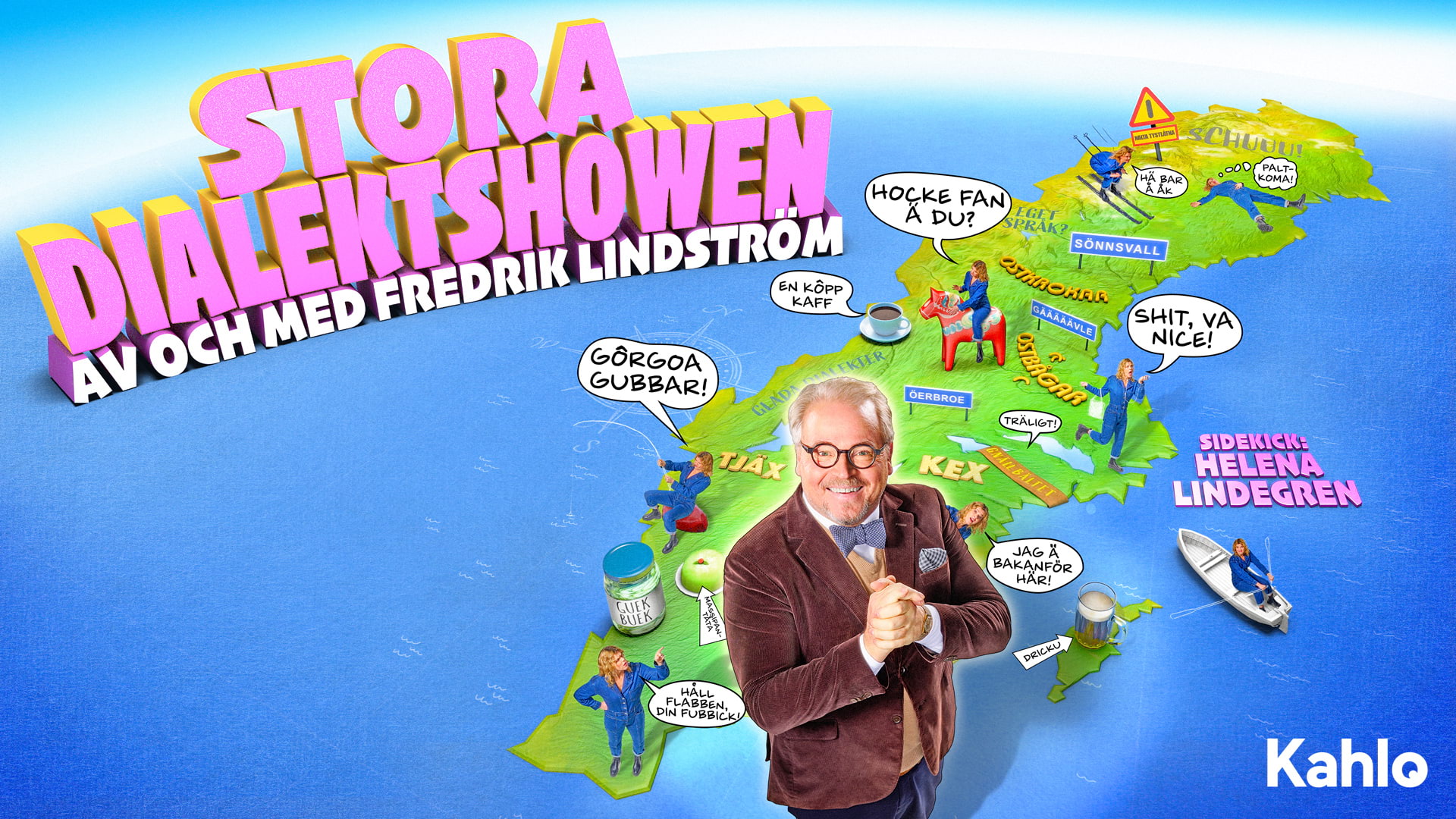 Fredrik Lindströms föreställning Stora Dialektshowen besöker Stockholm 2024. Foto: Pressbild