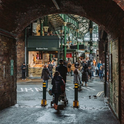 Pupils sell soup and bread for charity at Borough Market on 2nd Feb