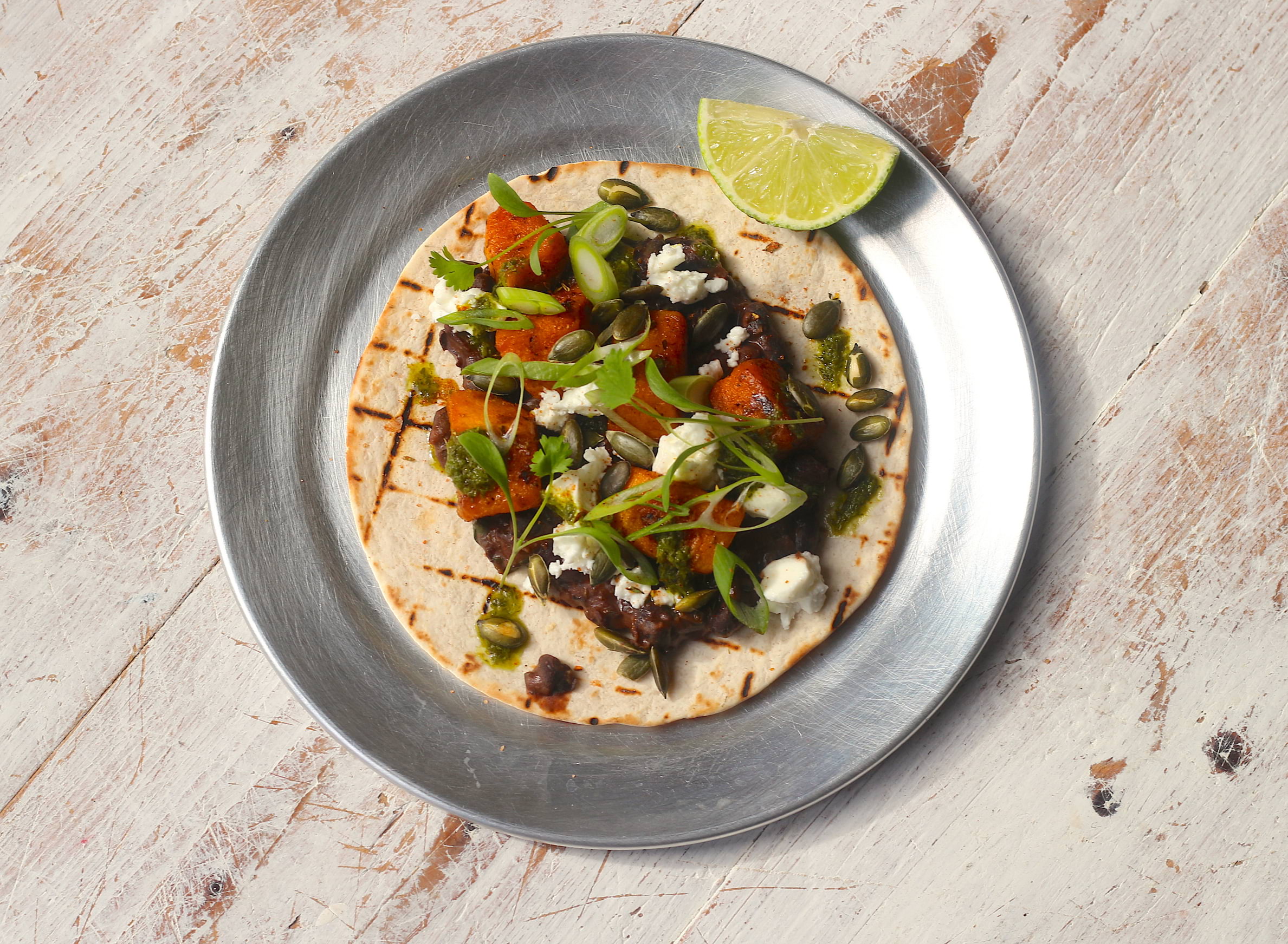 Jamie Oliver's smashed bean taco