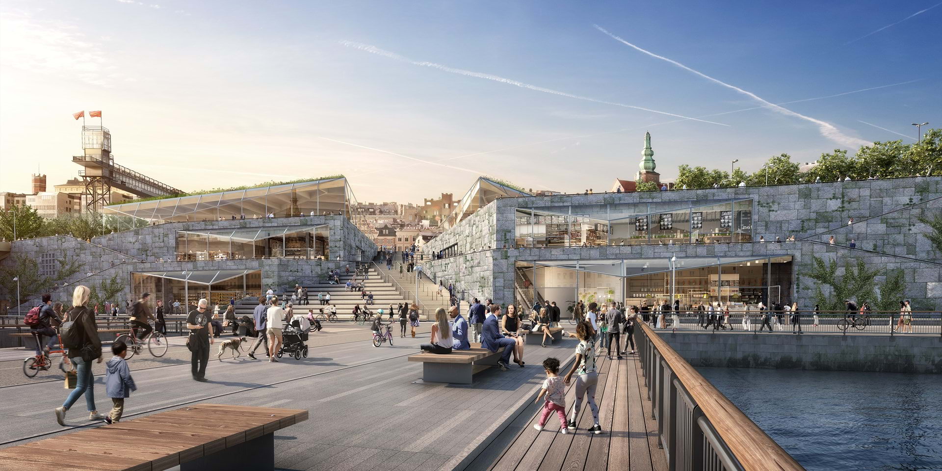 Mälarterrassen ska bli en mötesplats vid vattnet i tre nivåer. Bild: Stockholms stad