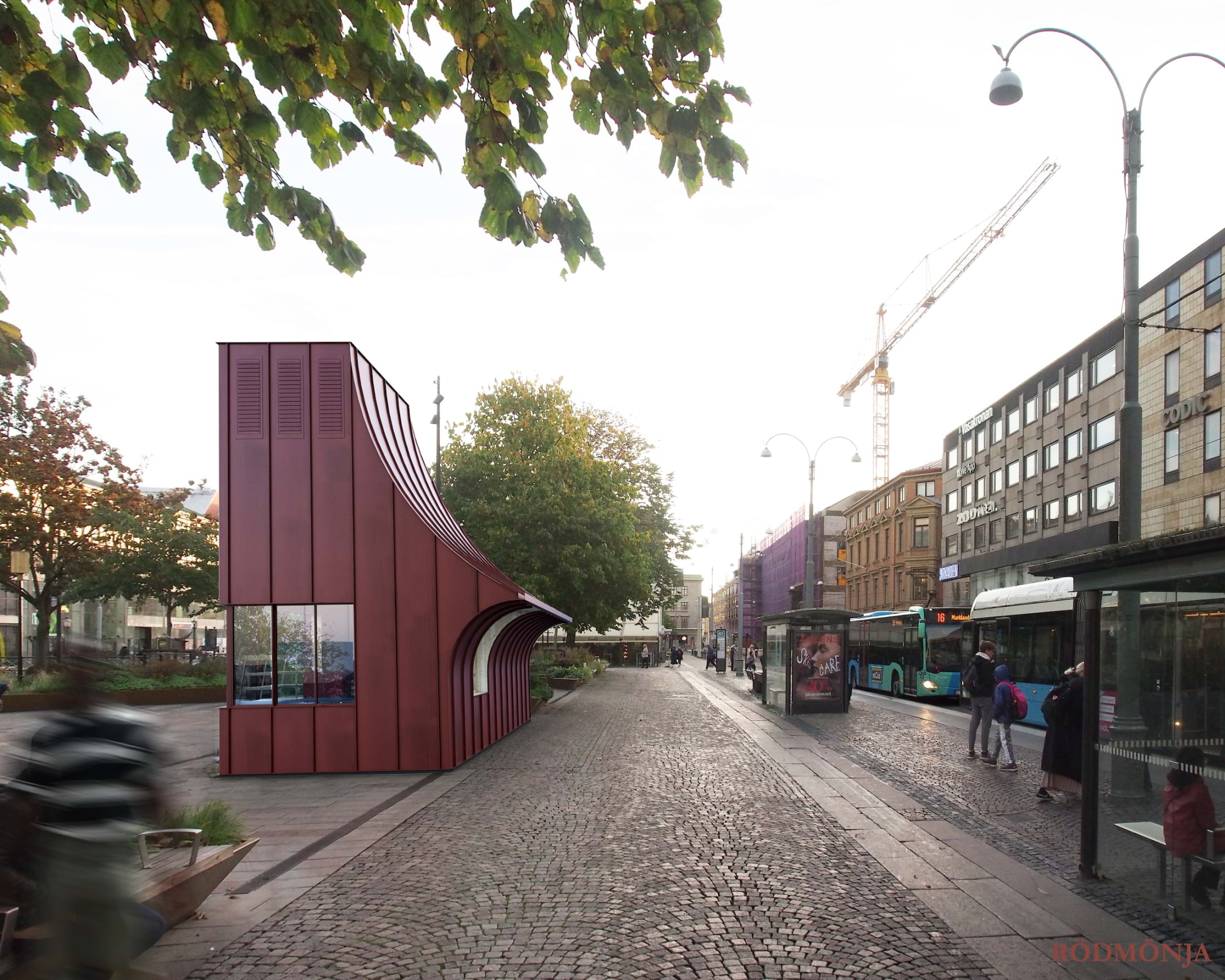 Den kommande byggnaden går under namnet Rödmönja. Foto: Högberg Gillner Arkitektur/pressbild