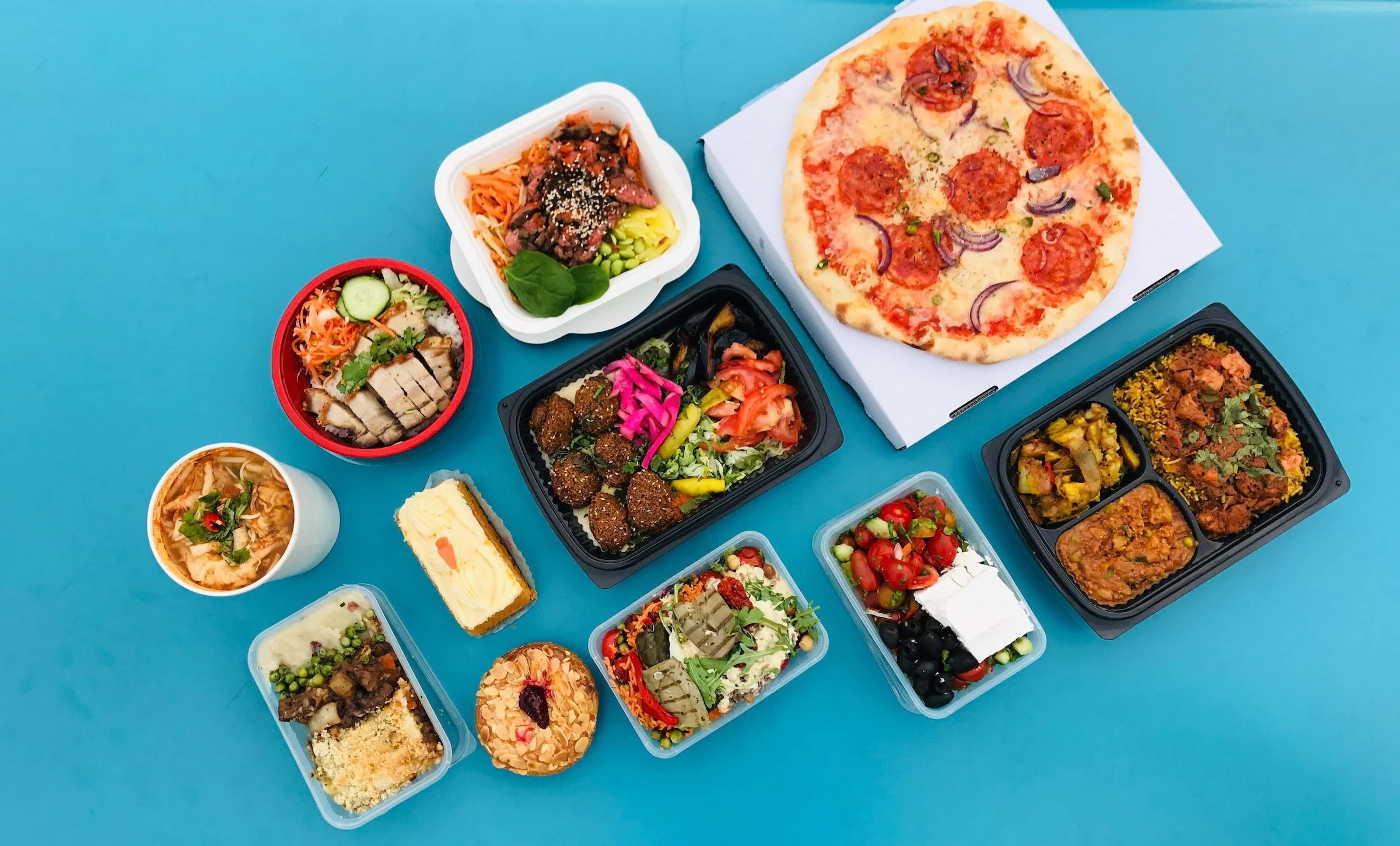 A variety of takeaway meals