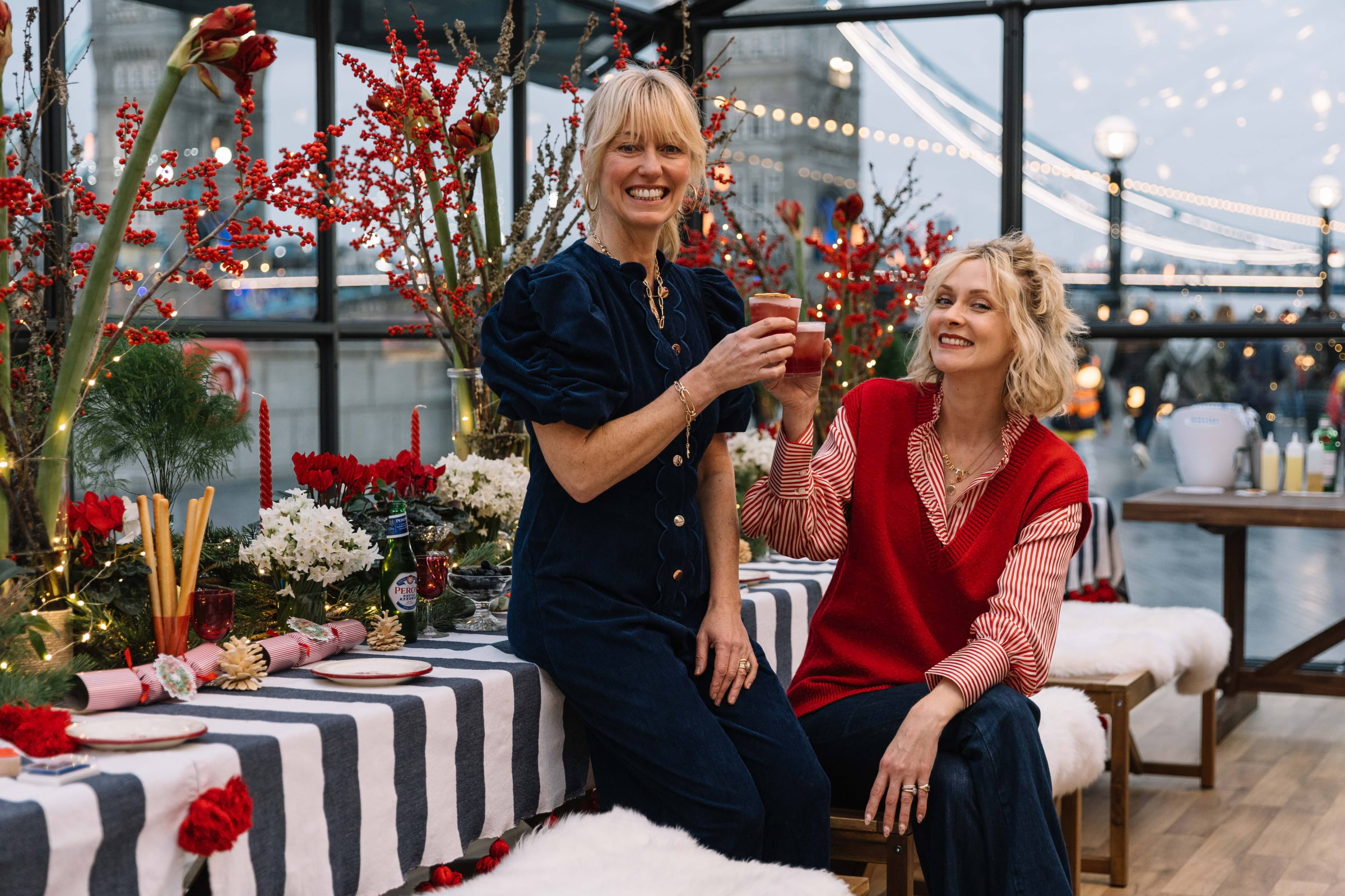 Festive table scaping & cocktail making with Clodagh McKenna and Portia Freeman