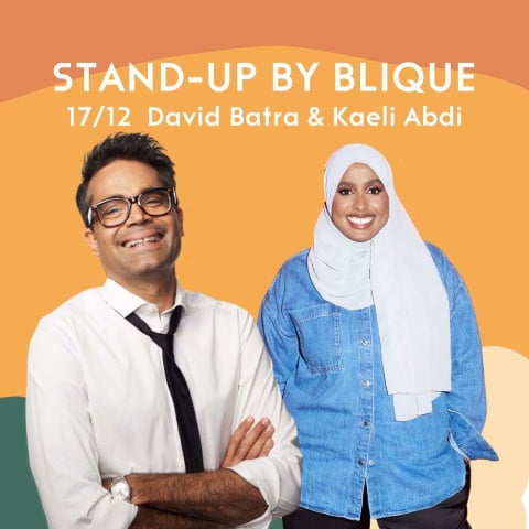 Standup på Blique med David Batra och Kaeli Abdi