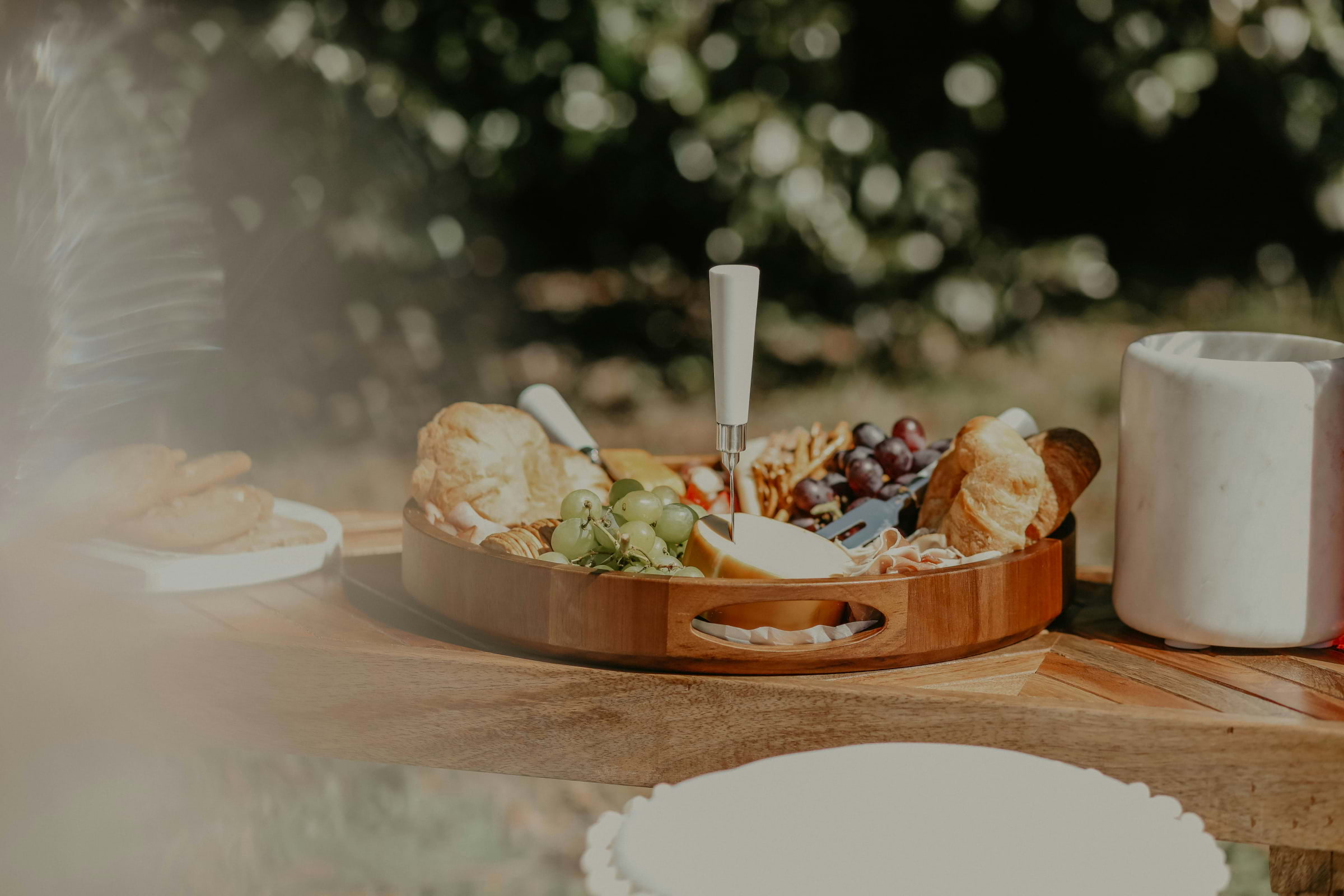 A charcuterie board on a table