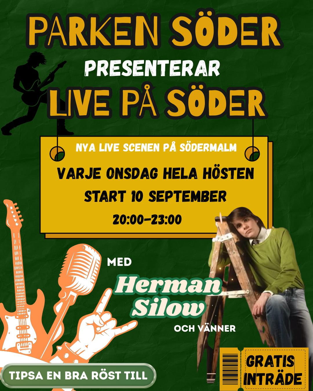 Herman Silow med vänner på Parken Söder