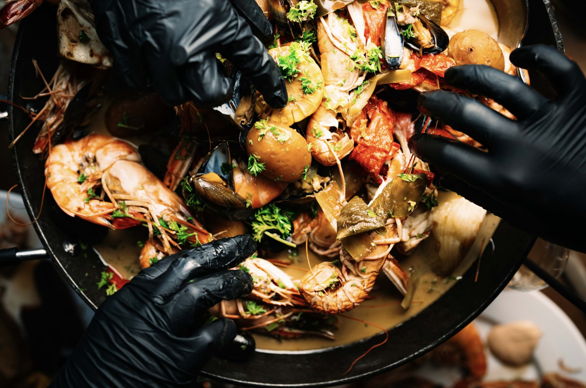 Seafood boil på Stockholm Fisk. Foto: Ted Jansson/Press