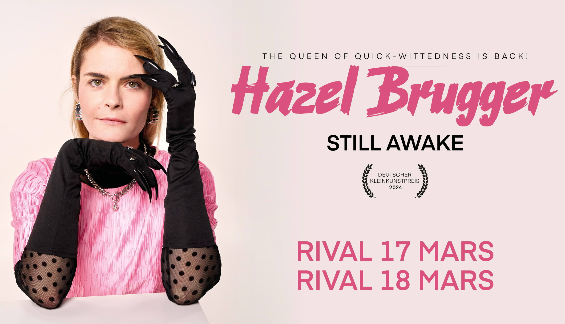 Komikern Hazel Brugger till Stockholm med showen Still Awake