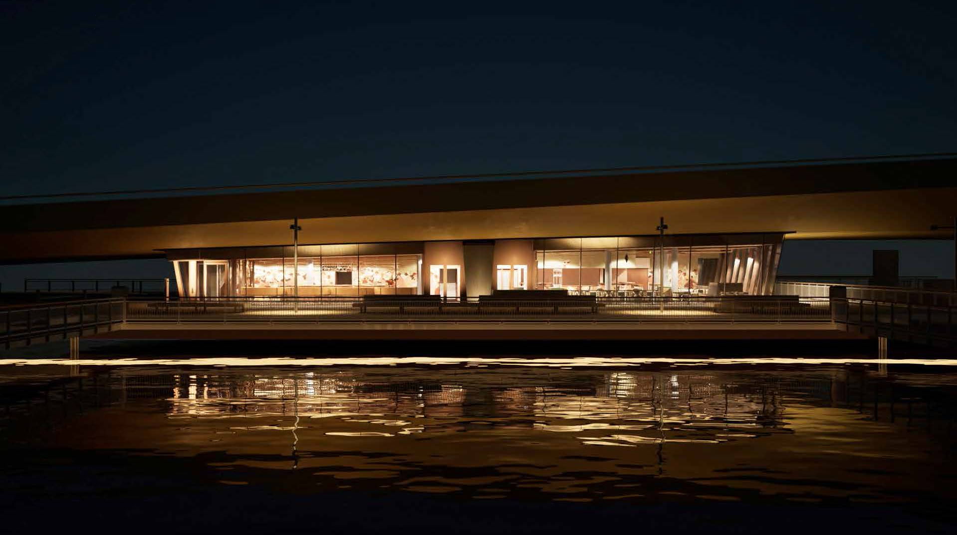 Restaurang Slussporten tar form under Guldbron