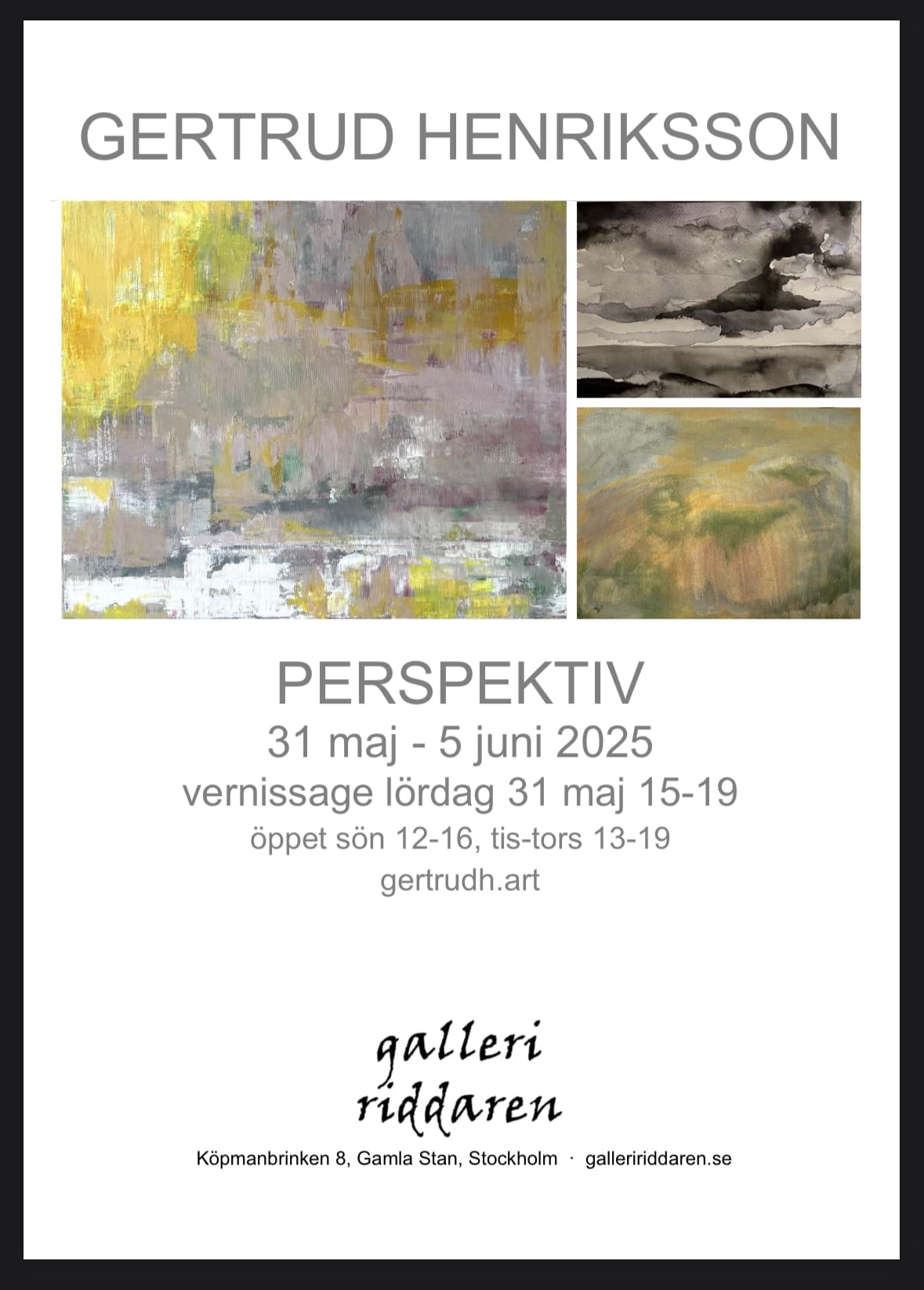 Utställning ”PERSPEKTIV” på Galleri Riddaren