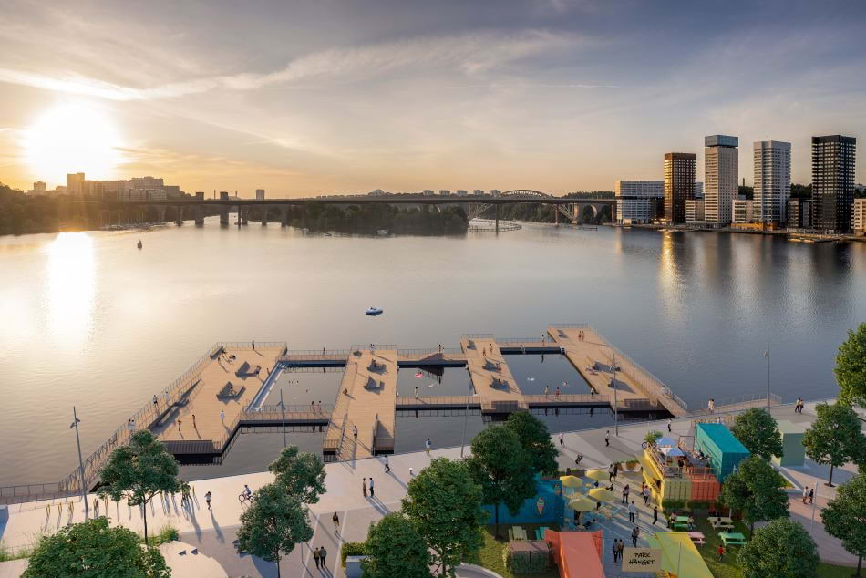Stockholms första kajbad. Foto: Press