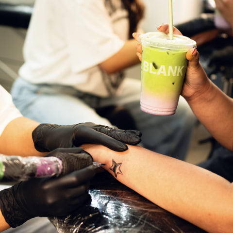 Get a free tattoo with your iced matcha at this Blank Street pop-up
