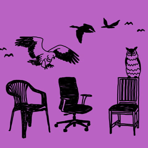 Fåglar och Stolar på Röda Sten Konsthall