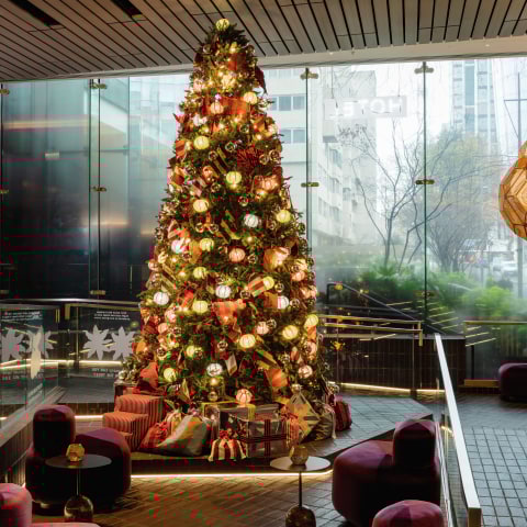 A colourful new Christmas tree has arrived at Sea Containers