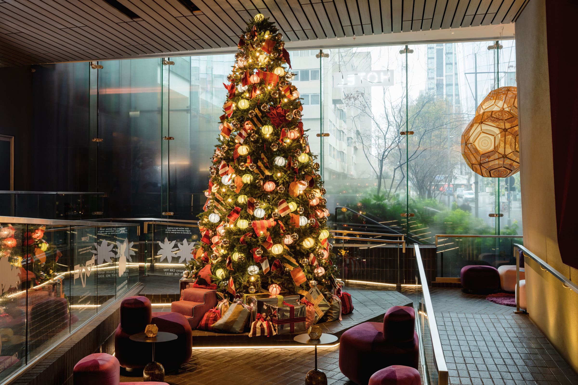 A colourful new Christmas tree has arrived at Sea Containers