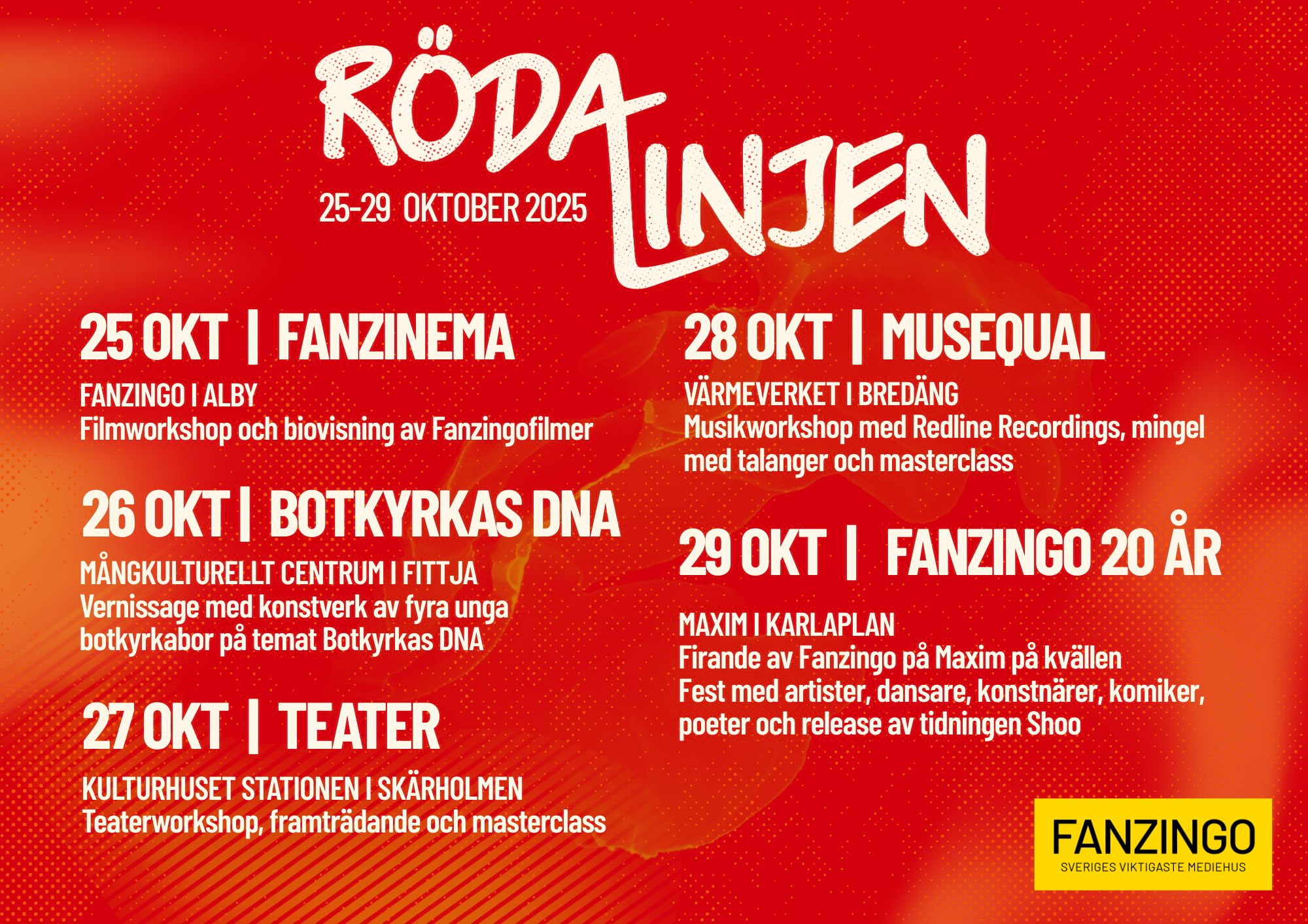 Premiär för Fanzingos nya kulturfestival Röda Linjen
