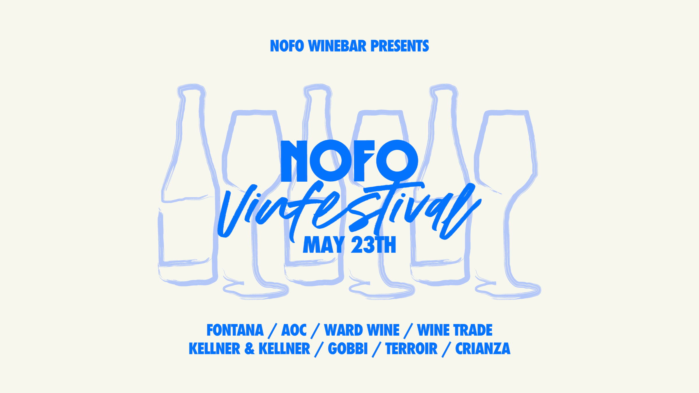 NOFO Wine Bars vinfestival &aring;terv&auml;nder i maj