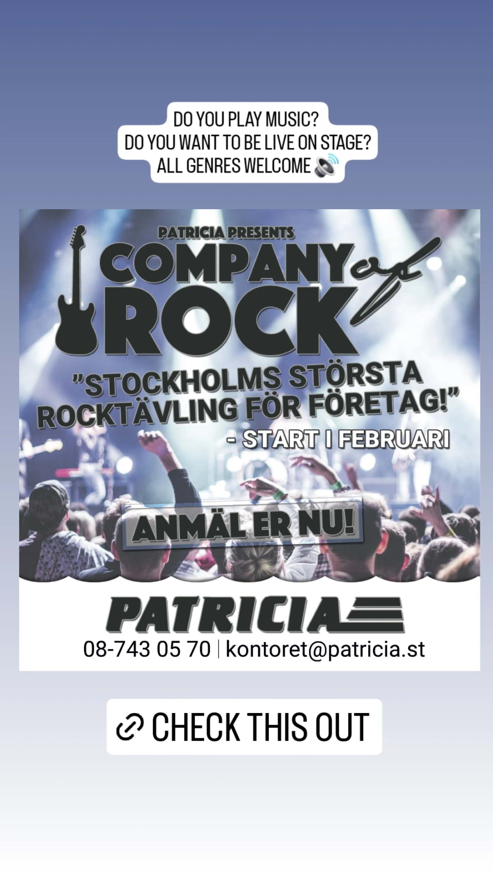 Company of Rock 2026 p&aring; Patricia