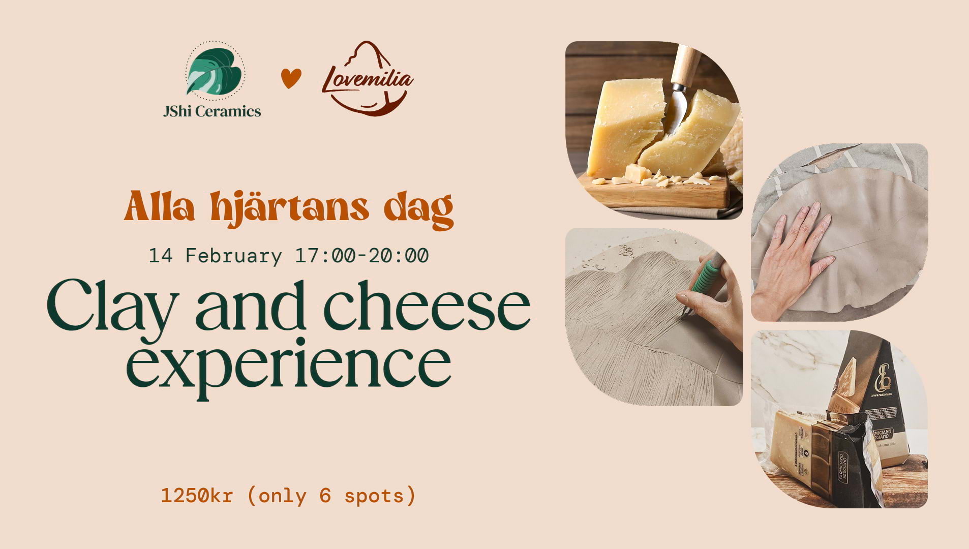 Keramik- och ostworkshop p&aring; alla hj&auml;rtans dag