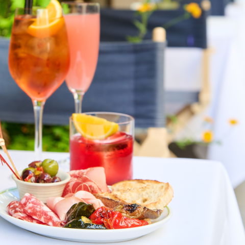 Soak up the sun and free-flowing aperitivos on Novikov's terrace