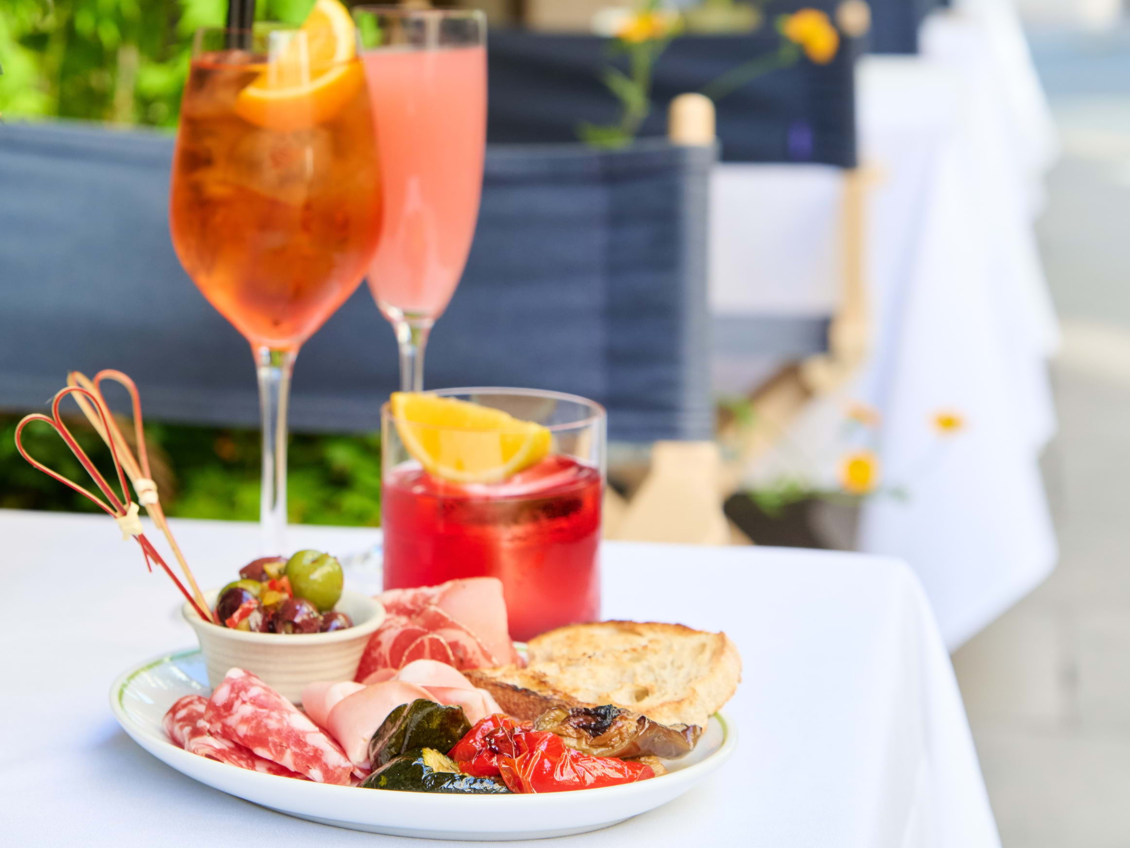 Soak up the sun and free-flowing aperitivos on Novikov's terrace