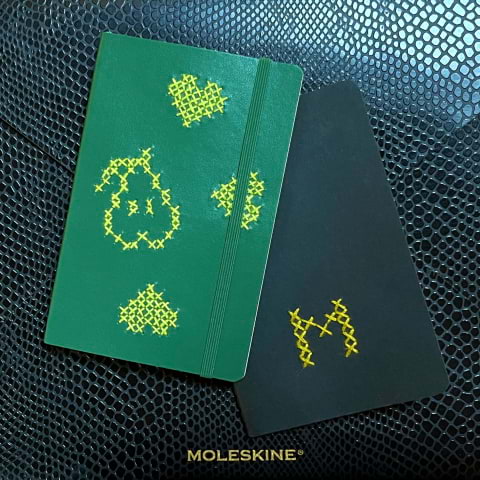 Learn how to cross-stitch a journal at this Moleskine creative event