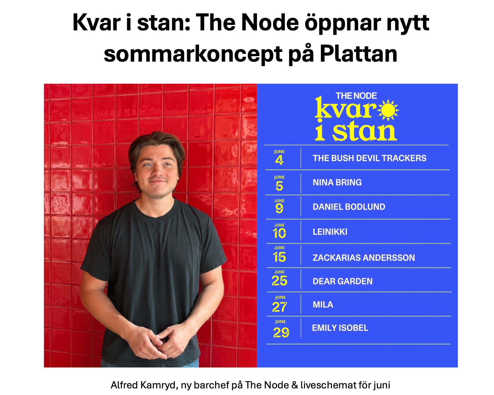 Kvar i stan – sommarkoncept med gratis livemusik
