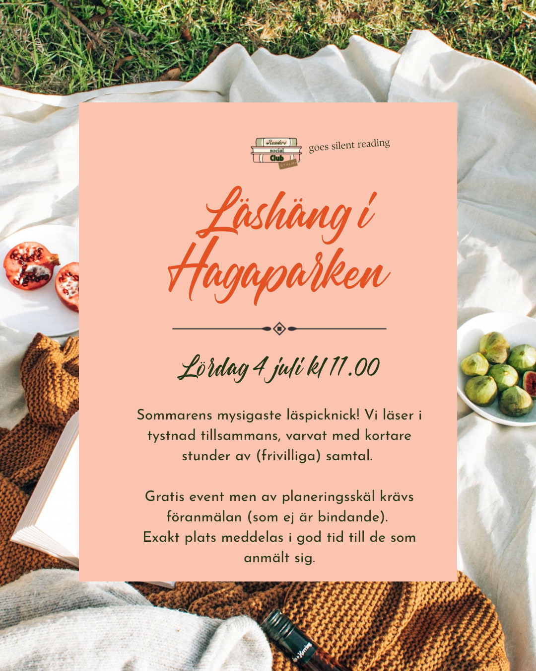 L&auml;sh&auml;ng i Hagaparken (Silent reading-tr&auml;ff)