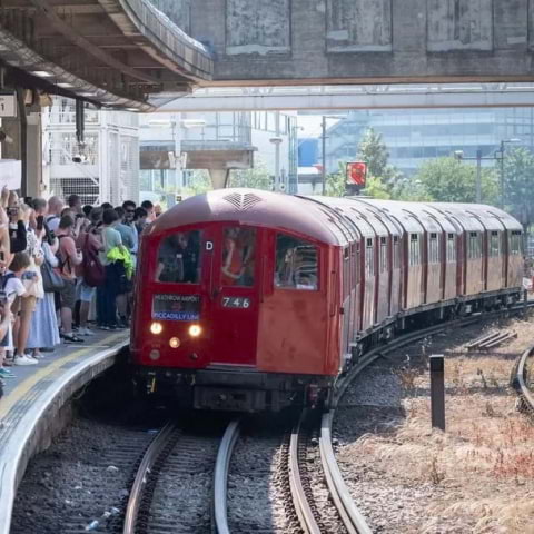 Travel in style on a vintage Art Deco tube train