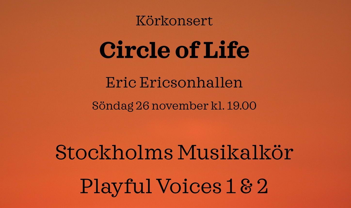 Circle of life – körkonsert med Vasastans Körakademi