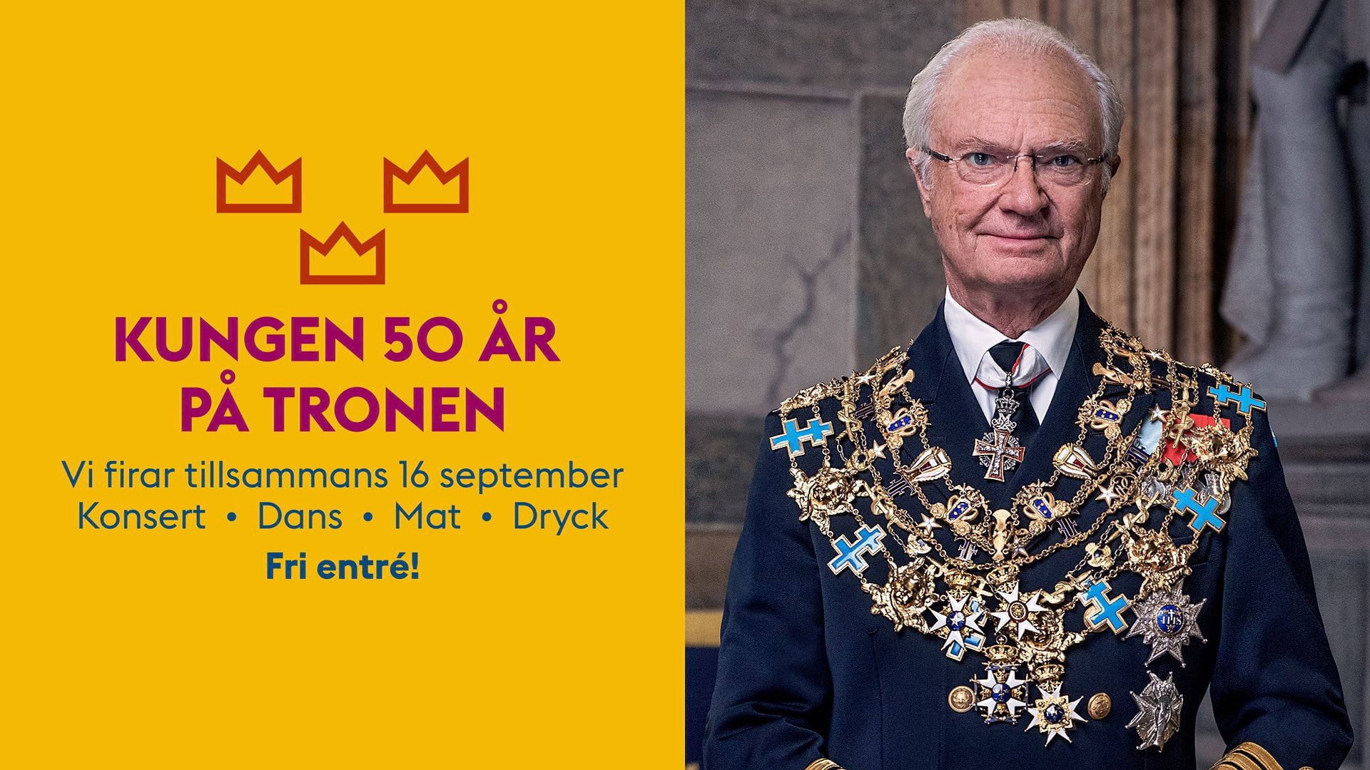 Kungen firas med pompa och ståt. Foto: Stockholms stad/pressbild