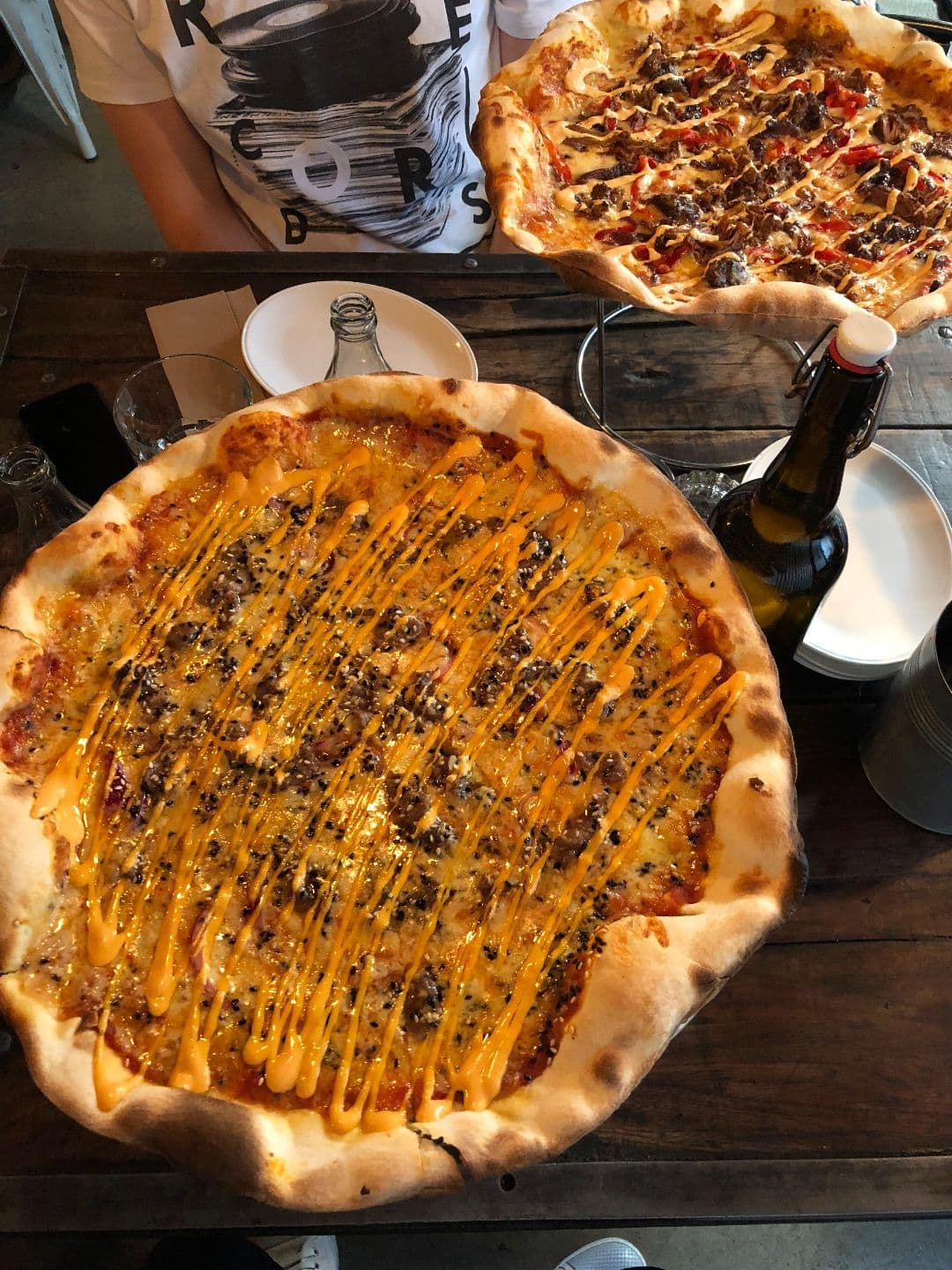Nr 7, flankstek med kimchimajo – Bild från Crispy Pizza Bistro Vasastan av Adam L. (2018-07-05)