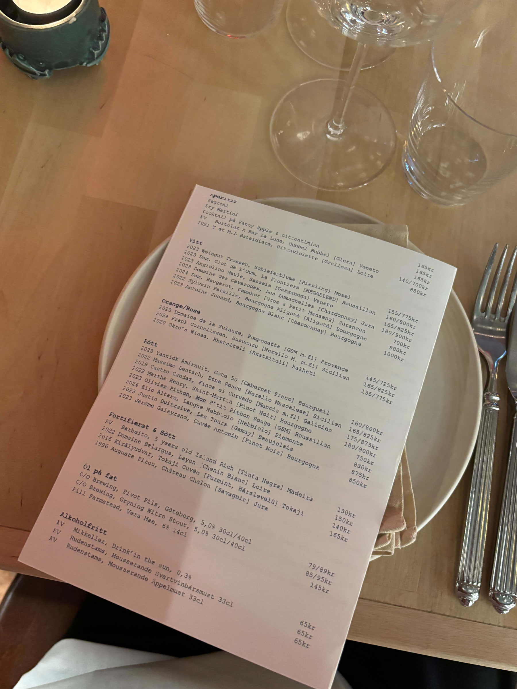 Vinmeny – Bild från Bar La Lune av Lisa M. (2025-10-18)