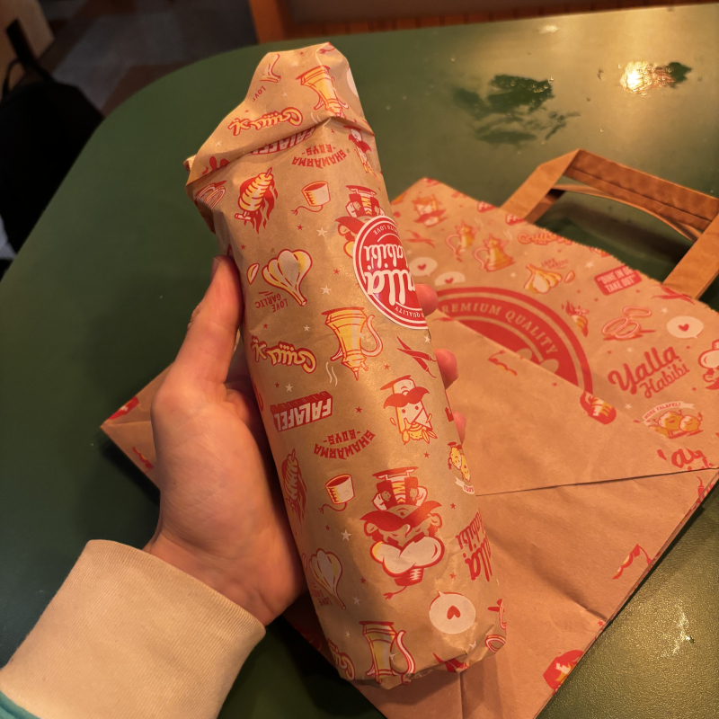 Falafelrulle &ndash; Billede fra Yalla Habibi af Lisa&nbsp;M. (09.10.2026)