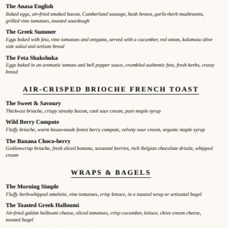 Breakfast Menu &ndash; Billede fra Anasa af Costas&nbsp;T. (09.06.2026)