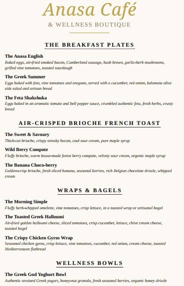 Breakfast Menu &ndash; Billede fra Anasa af Costas&nbsp;T. (09.06.2026)