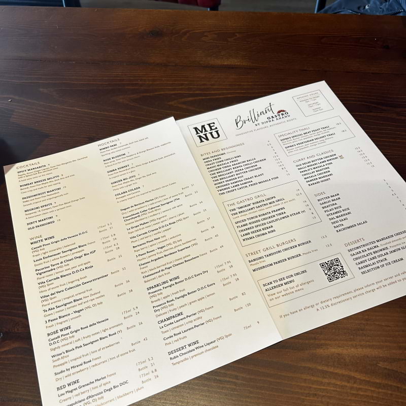 Menu – Bild från Brilliant Gastro av Raman G. (2025-04-26)