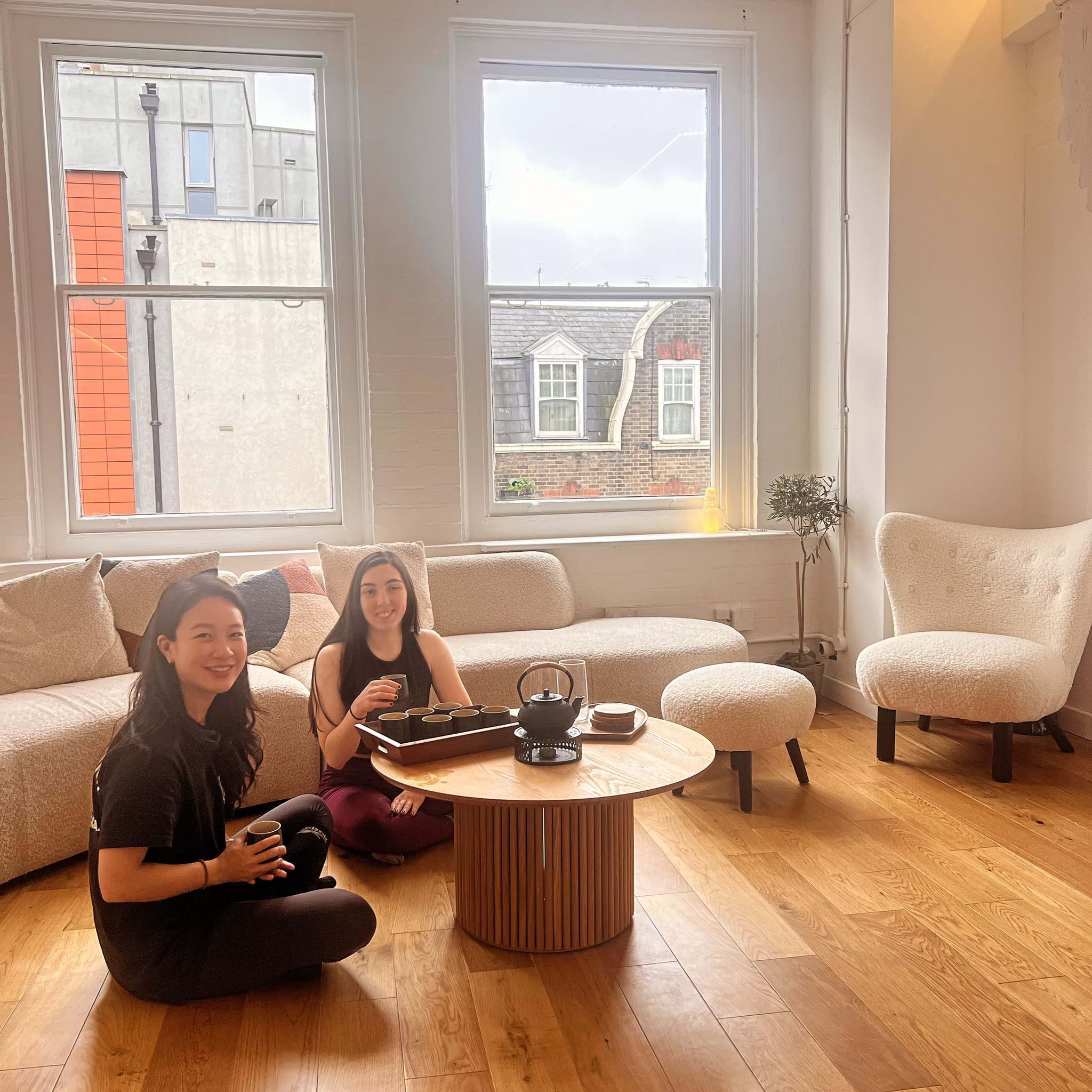 two women having tea after yoga session  – Photo from Yoga Base by Hayley E. (19/03/2024)