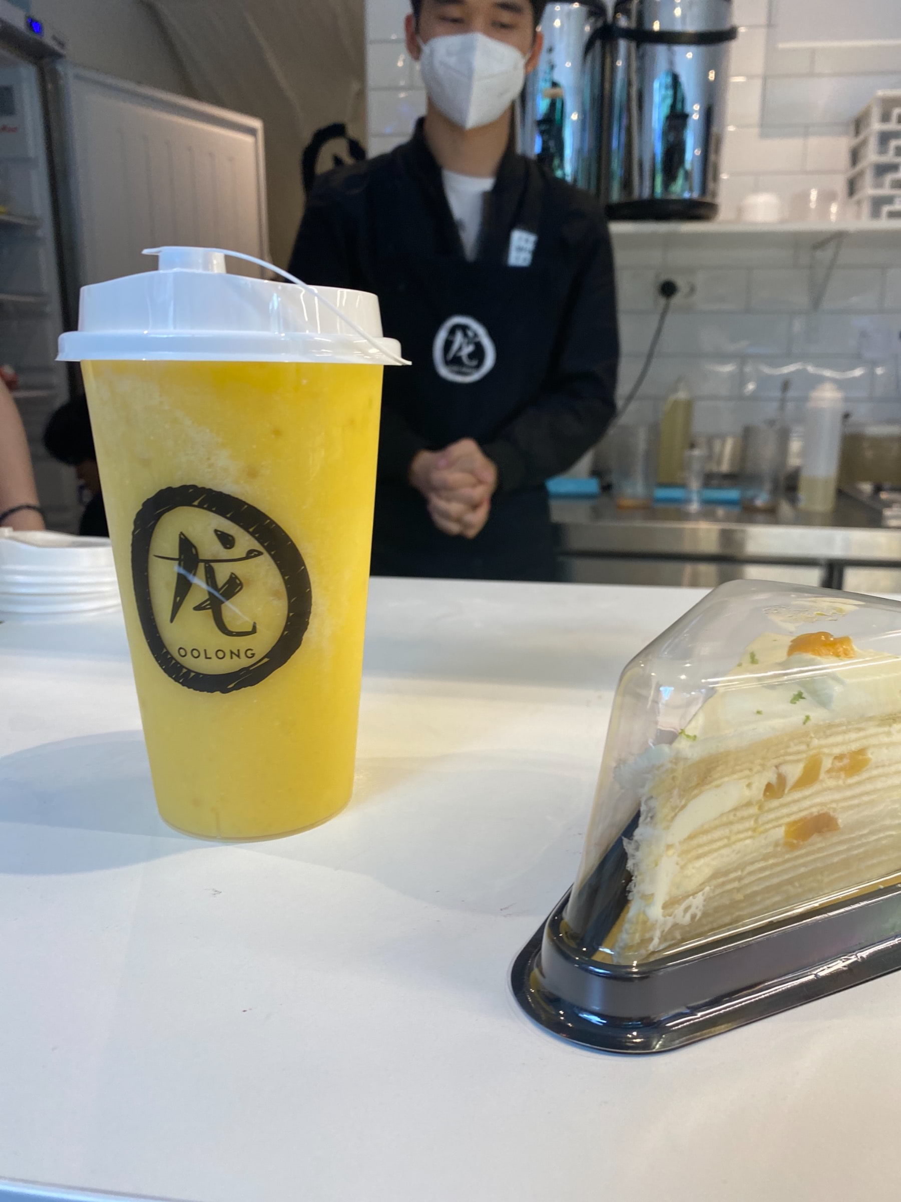 Mango crepe cake – Photo from Oolong Tea House Hötorget by Madiha S. (02/07/2021)