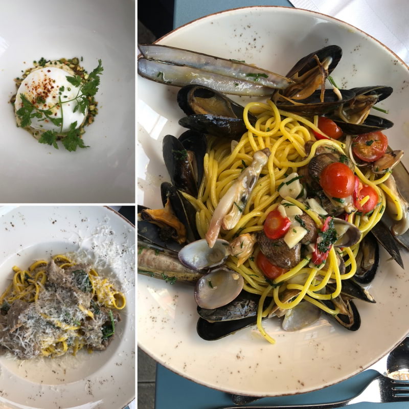 Vår middag. Delade Burrata och var sin god pasta – Photo from Portofino by Kirstine N. (27/06/2021)