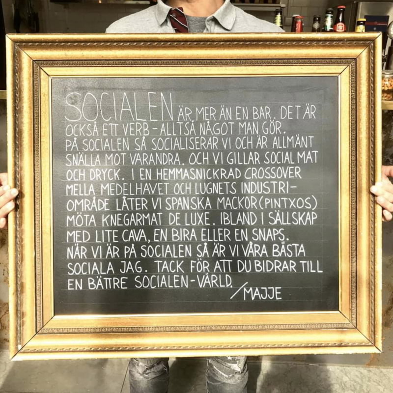 Socialen manifest – Bild från Socialen Bar av Joakim J. (2020-07-19)