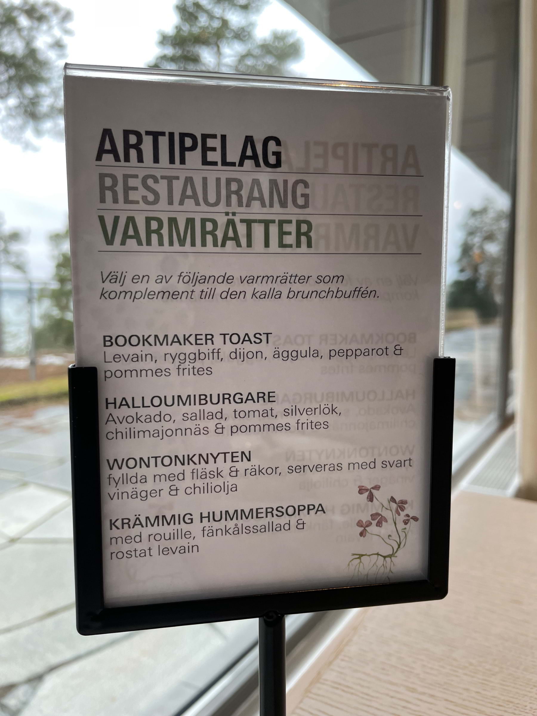 Brunchmeny  – Photo from Artipelag by Louise C. (28/01/2024)