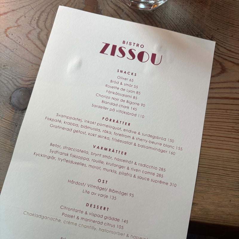 Meny p&aring; Bistro Zissou &ndash; Photo from Bistro Zissou by Lisa&nbsp;M. (18/03/2026)