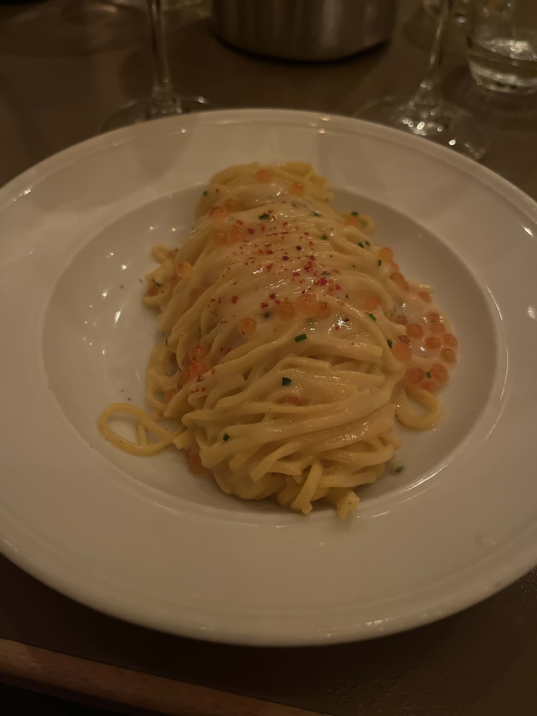 Tajarin pasta,beurre blanc sås, rom & gräslök – Photo from Café Nizza by Thomas N. (26/10/2025)