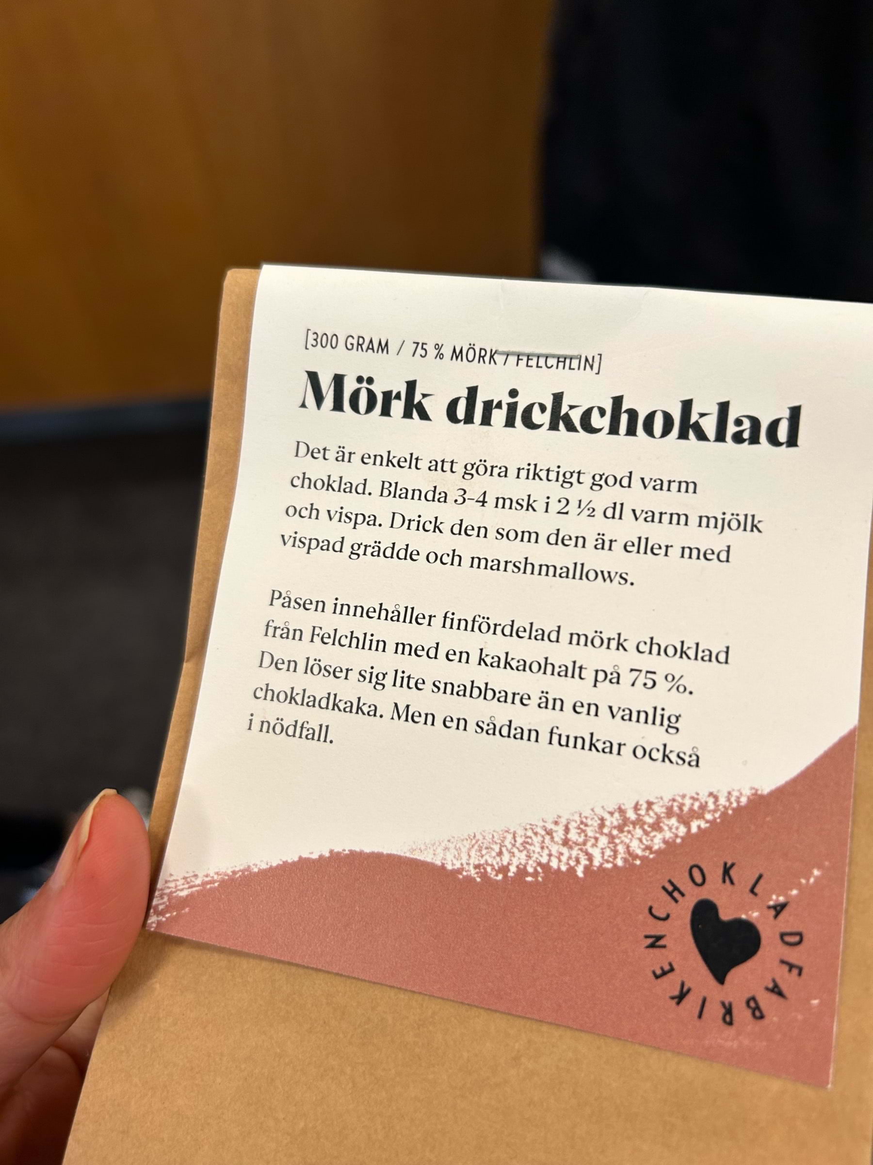 Absolut rekommenderat mörk choklad  – Photo from Chokladfabriken City by Madiha S. (04/11/2023)