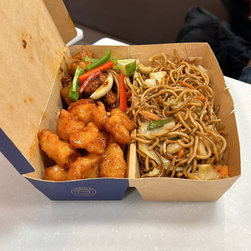 Spicy chicken, vegetable noodles, orange chicken  – Bild från ChopChop Asian Express Häggvik av Madiha S. (2023-11-29)