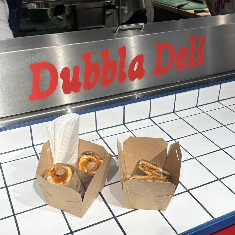 Meatball Hero + Aubergine Parm på Dubbla Deli. – Bild från Dubbla Deli av Lisa M. (2025-05-19)